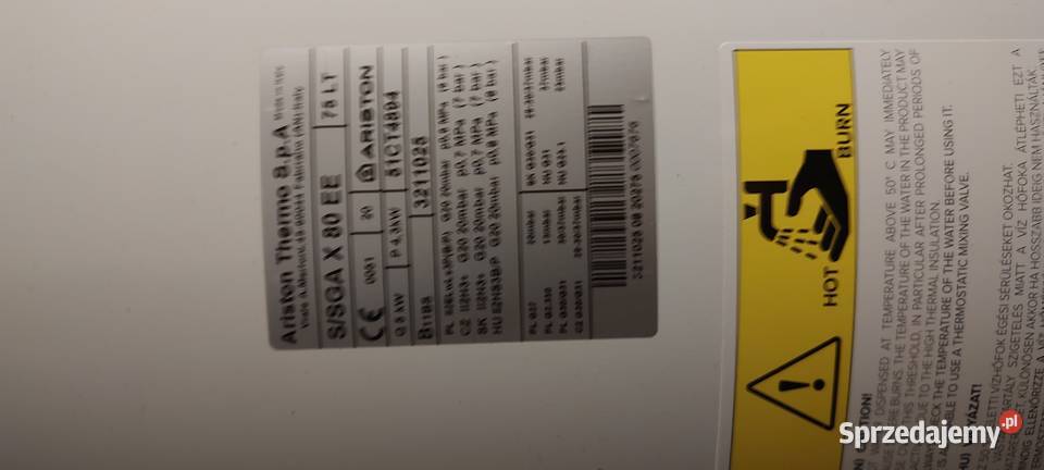 Bojler gazowy podgrzewacz wody ARISTON 80 L Lublin