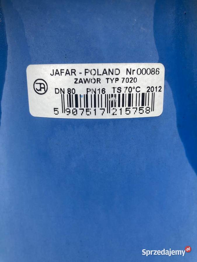 Jafar Poland zawór typ 7020 DN 80 Łazy