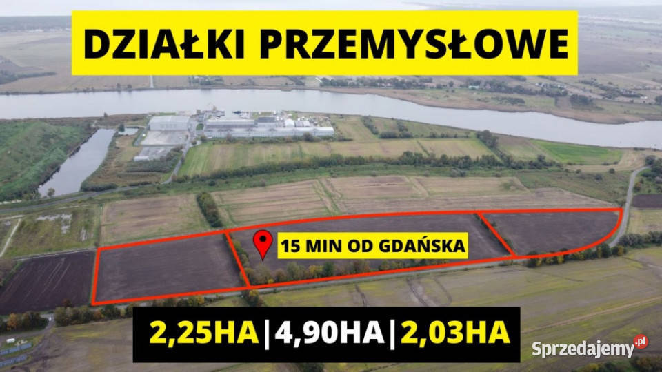 GdańskWiślinka 919 ha S7 Działki Przemysłowe UP 110zł/m2 Wiślinka