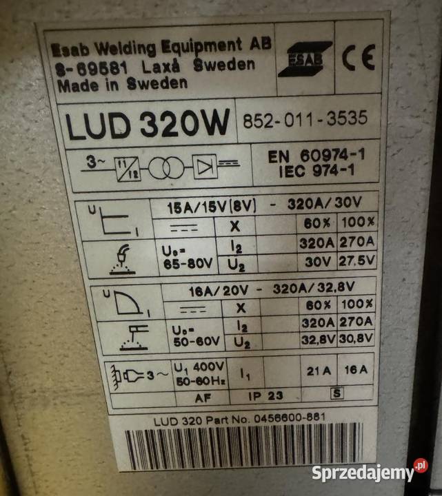 Spawarka ESAB ARISTO LUD 320W Boguchwała