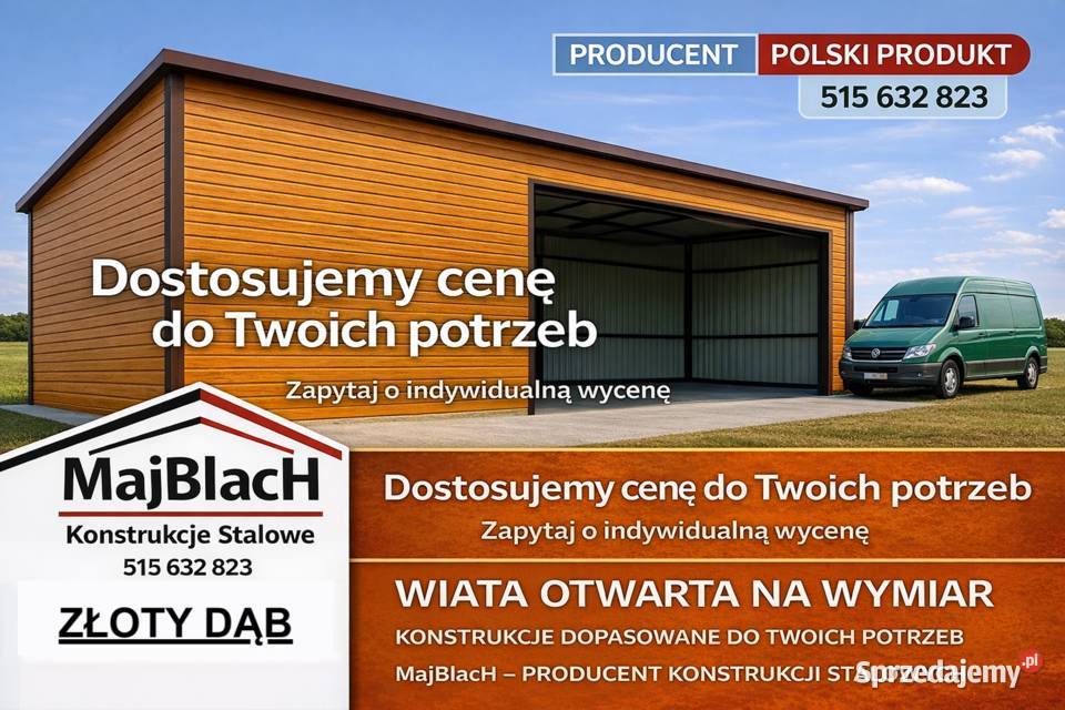 A10Garaż Blaszany Jednospadowy Drewnopodobny wielkopolskie