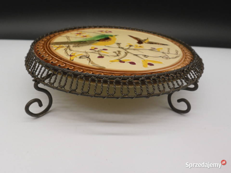 Zabytkowa Podstawka Ceramiczna Patera na Nóżkach Raszków