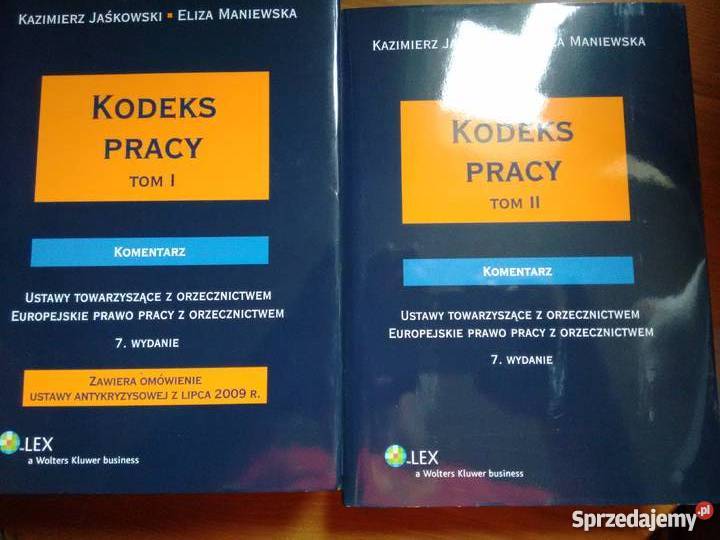 Kodeks pracykomentarz tom I i tom II Jaśkowski Kraków