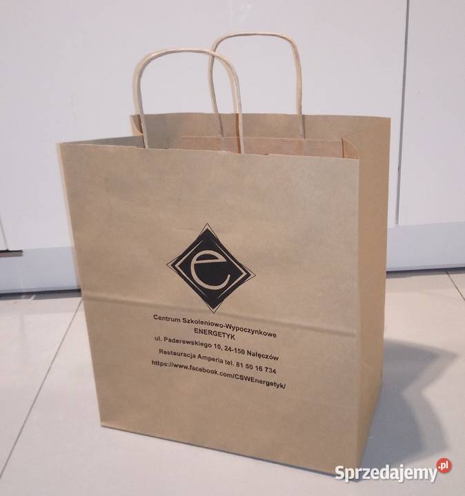 Torba cateringowa EKO szara z uszami z Twoim Lublin