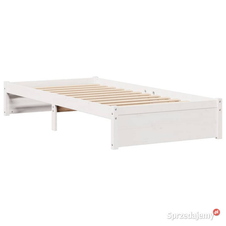 Łóżko z regałem bez materaca białe sosnowe 110cm Łóżka