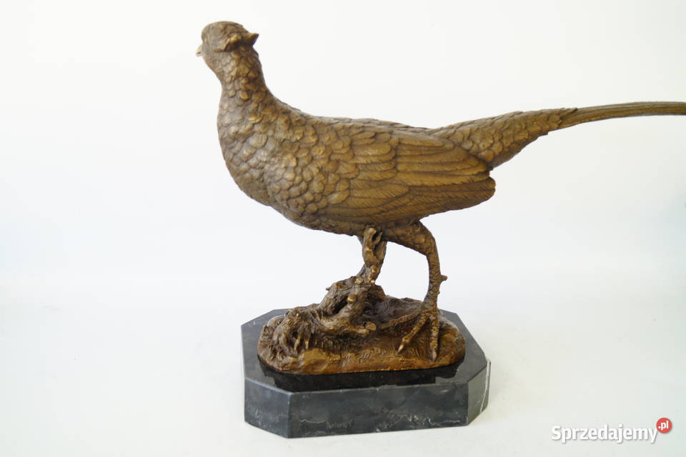 DUŻY BAŻANT figura z brązu rzeźba myślistwo Antyki, Sztuka, Kolekcje sprzedam
