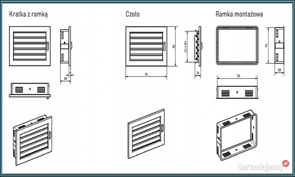 Kratka Ventlab z żaluzją ruchomą biała 325x170