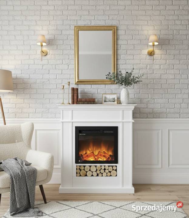 Bio Kominek Flame atrapa obudowa drewno boho śląskie