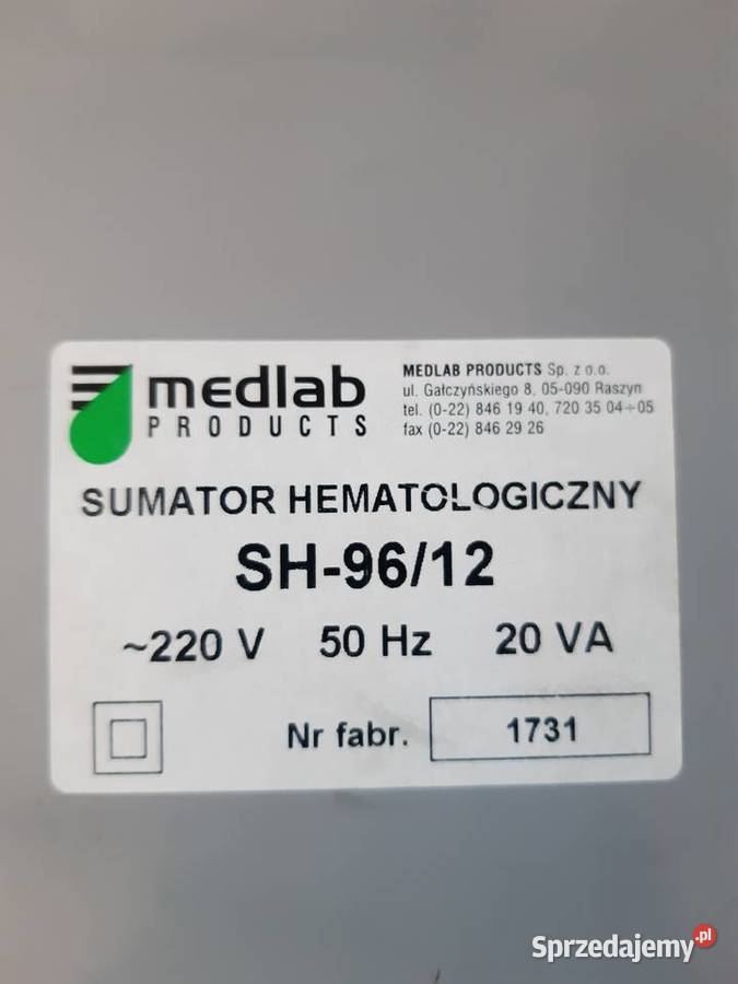 Sumator Hematologiczny SH9612 mazowieckie Serock