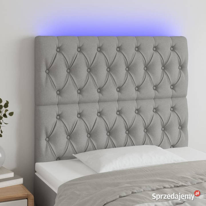 Zagłówek do łóżka z LED jasnoszary 90x7x118128 mazowieckie Warszawa sprzedam