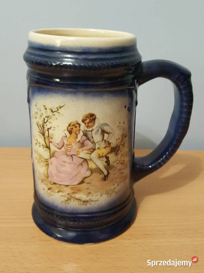 KUFEL z motywem miłość wiedeńska granatowy Porcelana i szkło Złotniki sprzedam