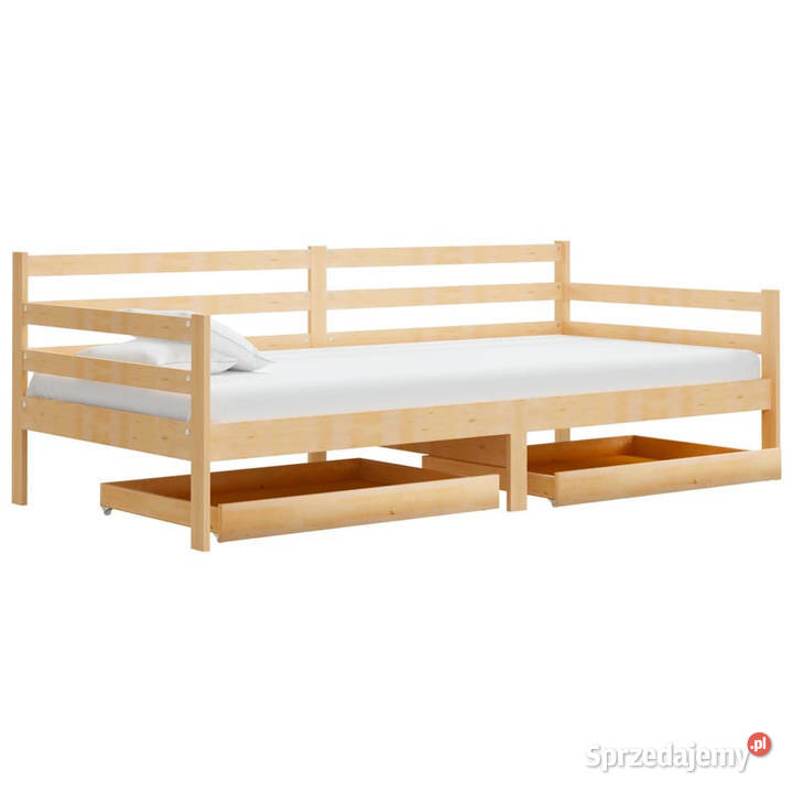 Łóżko dzienne z szufladami lite drewno sosnowe 204cm