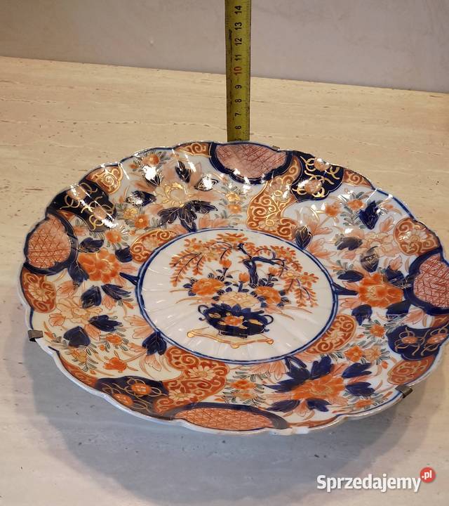 Talerz Patera japońska Imari XIXw Porcelana i szkło Nakło nad Notecią