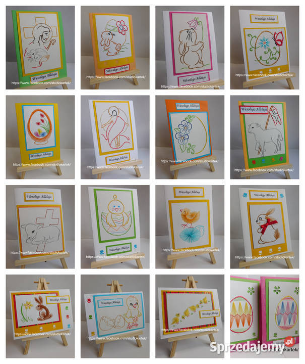 KARTKI WIELKANOC Komunia Ślub itp Handmade Białystok