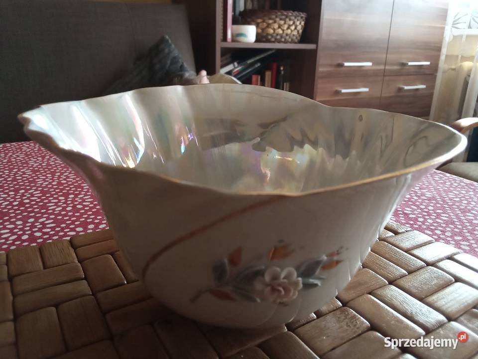 Prl bomboniera iryzowany cienka porcelana Fenix Wyposażenie wnętrz Łódź