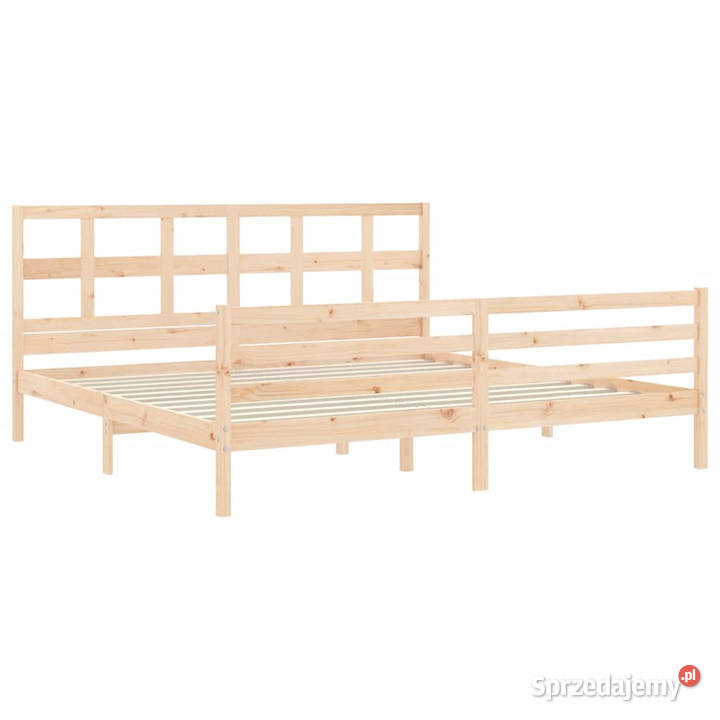 Rama łóżka z wezgłowiem lite drewno 200x200