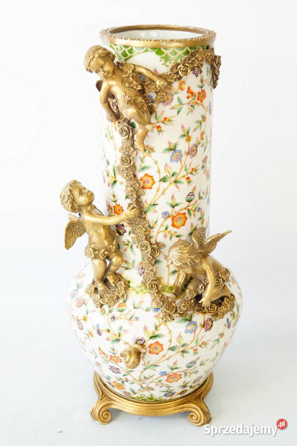 Porcelanowy wazon waza z amorami porcelana z Gizałki sprzedam
