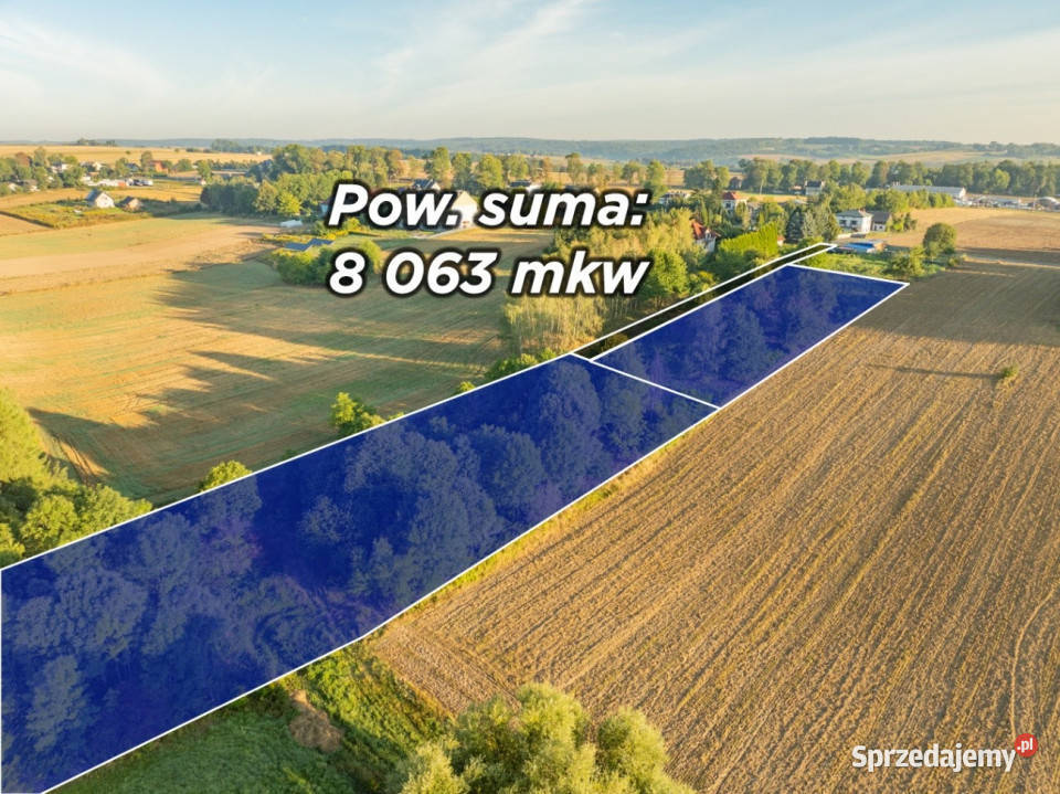 80 arów pozwolenie na budowę 2 domów małopolskie Nowa Wieś