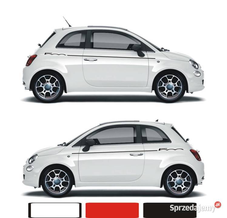 Fiat 500 Abarth CZERWONE Naklejki Pasy boczne Naklejki sprzedam