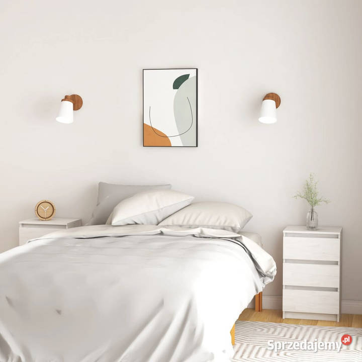 Szafki nocne białe 2 40x295x64 lite drewno Warszawa
