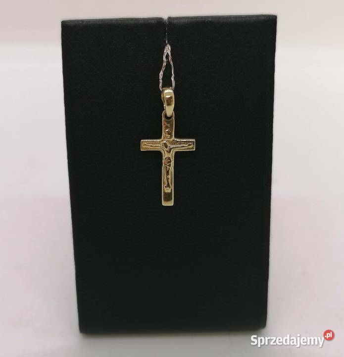 Złota zawieszka próby 585 042g krzyżyk złoto