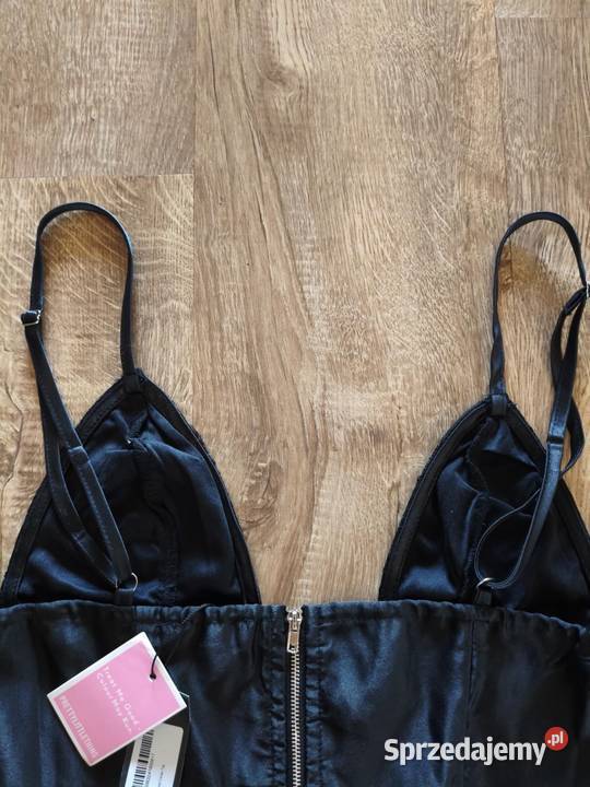 Czarny top gorsetowy na ramiączkach podlaskie