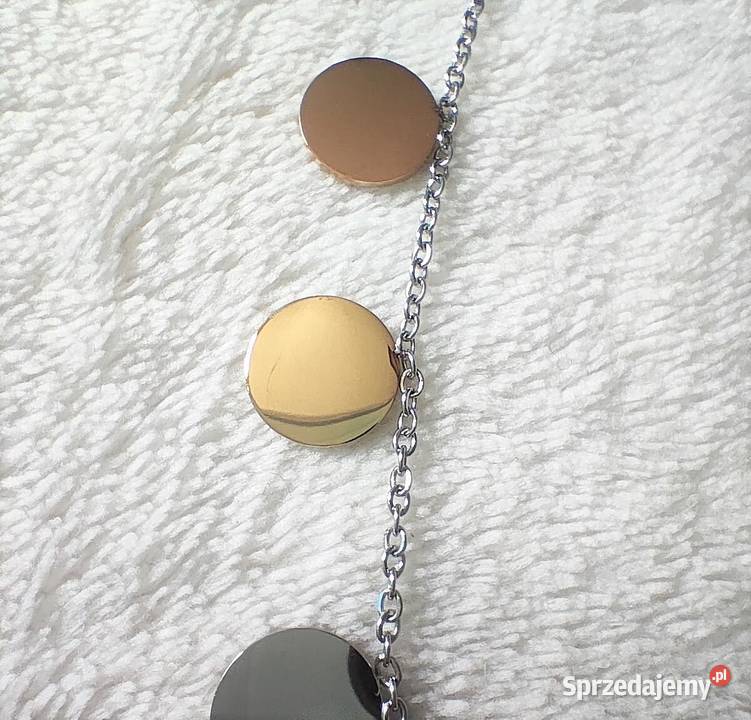 Nowy łańcuszek naszyjnik stal szlachetna srebrny Szczecin