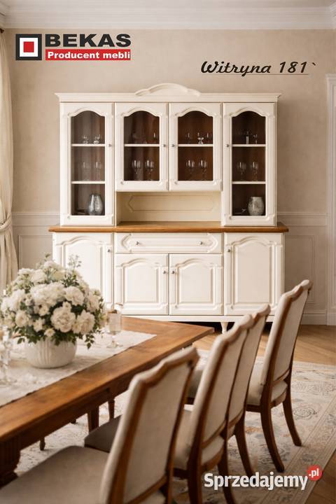 Komoda 160 3SFloT Stylowa Biała Prowansalska Komody Grudziądz