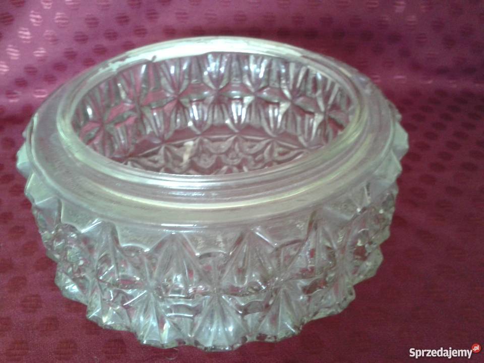 Klosz szklany przezroczysty rzeźbionyPlafoniera Łódź