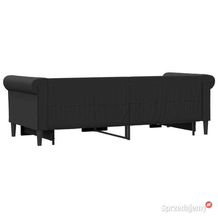 Sofa rozsuwana czarna sztuczna skóra 90x200 Warszawa