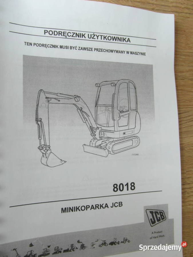 dtr instrukcja obsługi koparka jcb 8018 i inne Szczecin