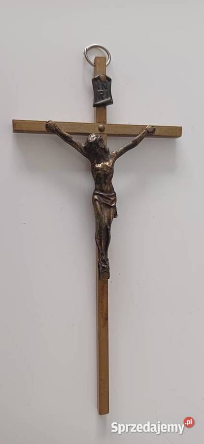 Stary mosiężny krzyż na ścianę Warszawa