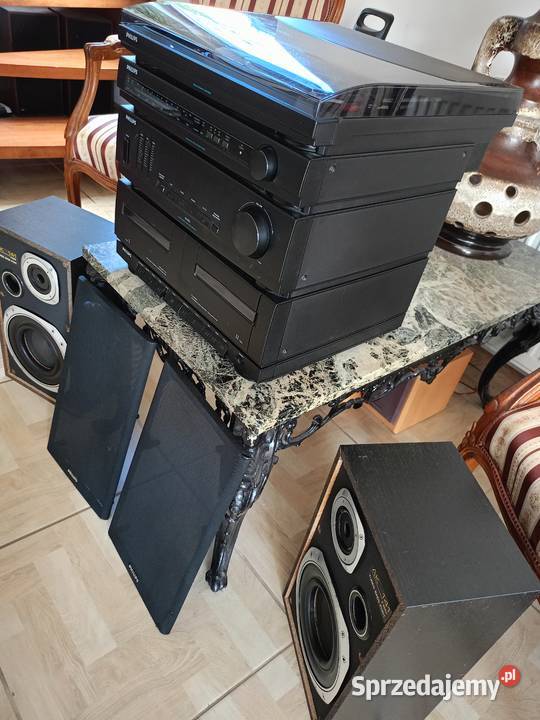 Wieża PHILIPS z Gramofonem i Kolumnami Vintage Drawski Młyn