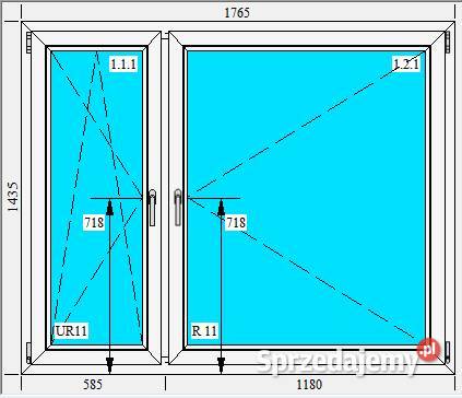 Okno PCV 1765x1435 3szybowe ZewZłoty Dąb PVC Łask