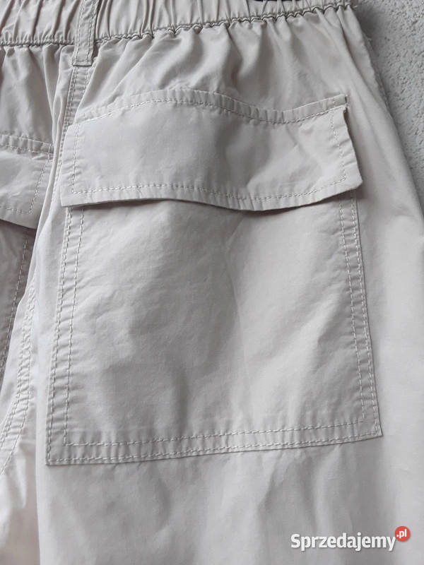 Kremowe spodnie parchute baggy Cropp r32 Warszawa