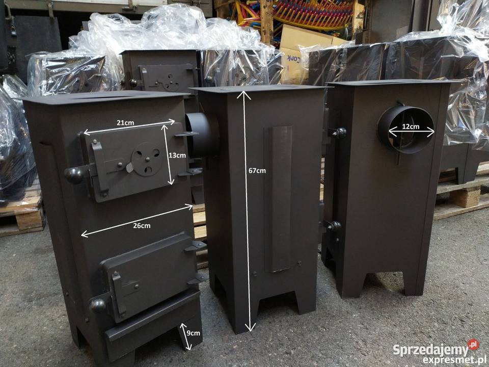 Duży Piec koza 15 cegieł Gruba blacha 2 szybry Piece i kominki