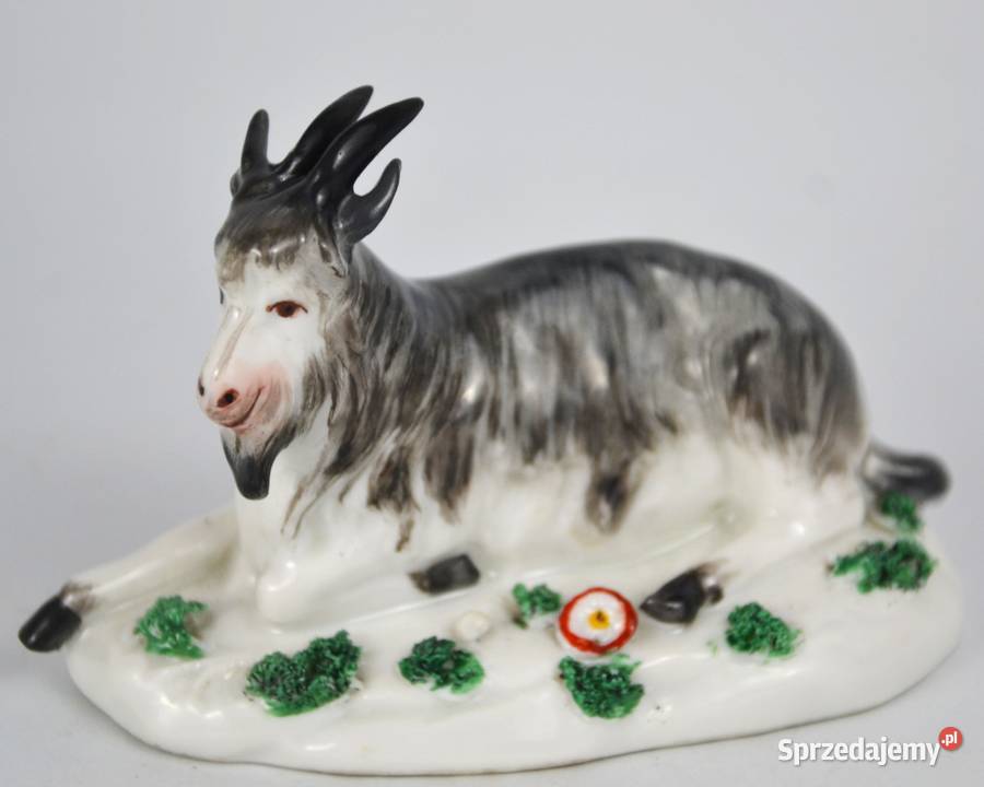 Kozioł leżący porcelana Edm Samson Francja XIXw mazowieckie Bronisze