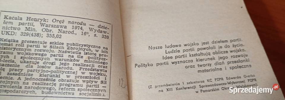 Oręż narodu dziełem partii szkice o roli partii Książki i Podręczniki pomorskie