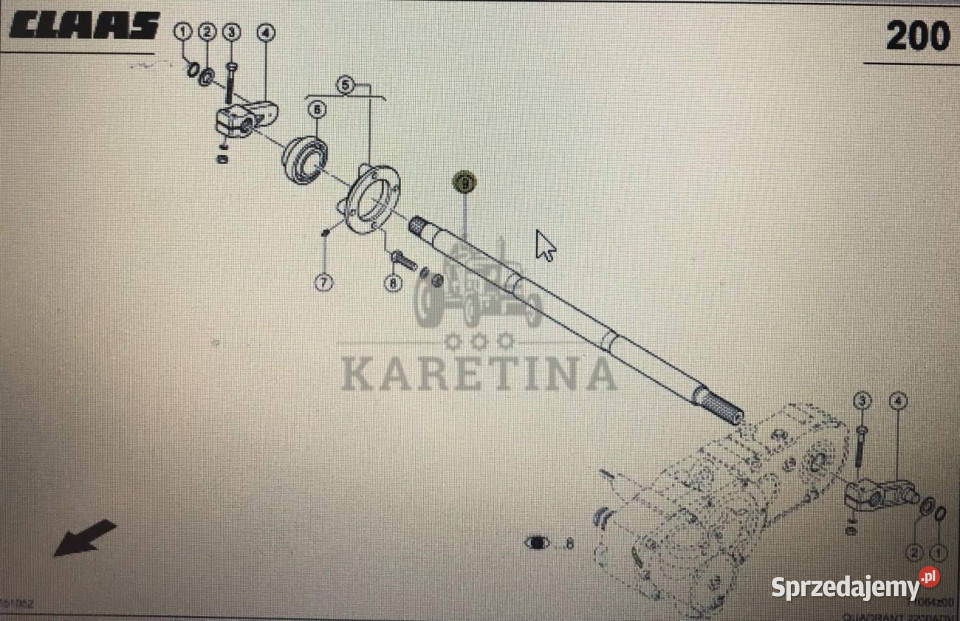 CLAAS 00 0855 759 0Claas wałek zgarniaczaClaas wielkopolskie Jastrzębniki