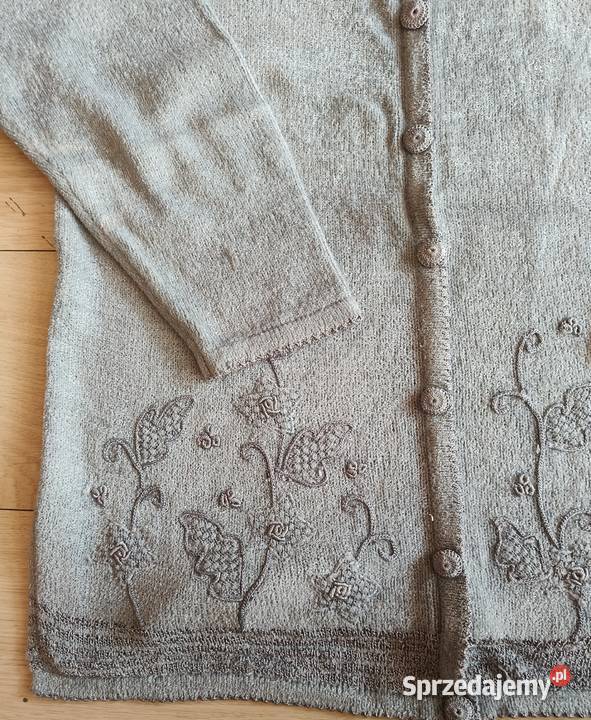 Sweter szary z haftem Rozmiar 50 Gdańsk