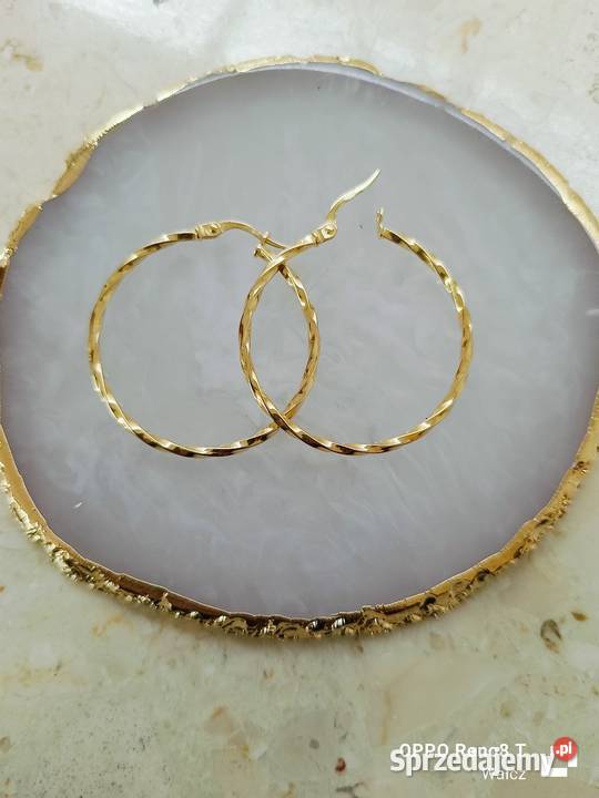 Złote Nowe kolczyki kręcone szer34mmpr585 złoto Wałcz