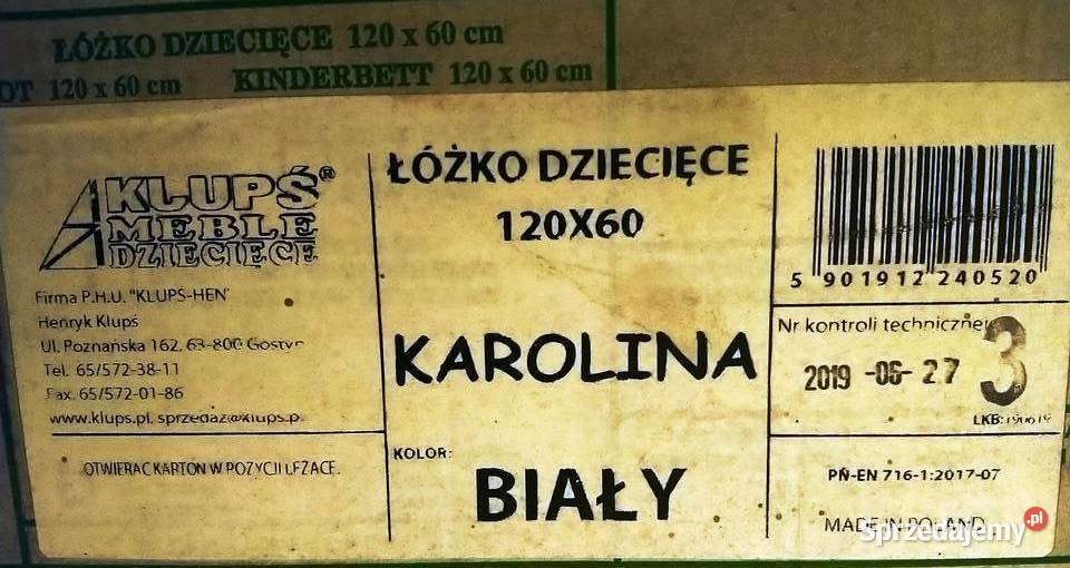 Łóżeczko dziecięce Klupś Karolina plus materac Sosnowiec