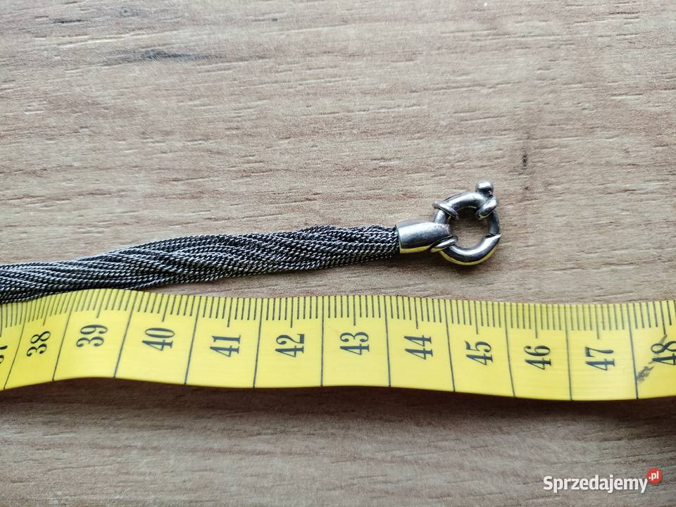 Piękna srebrna kolia 925 pleciona że słonikami Pozostałe Choszczno