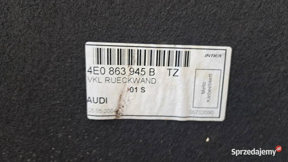WYGŁUSZENIE BAGAŻNIKA AUDI A8 D3 4E0 867 437 E osobowe Częstochowa sprzedam