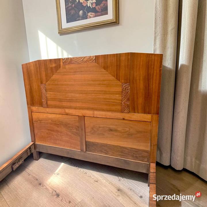 Łóżko w stylu Art dco z lat 30tych orzech z Meble Bronisze sprzedam