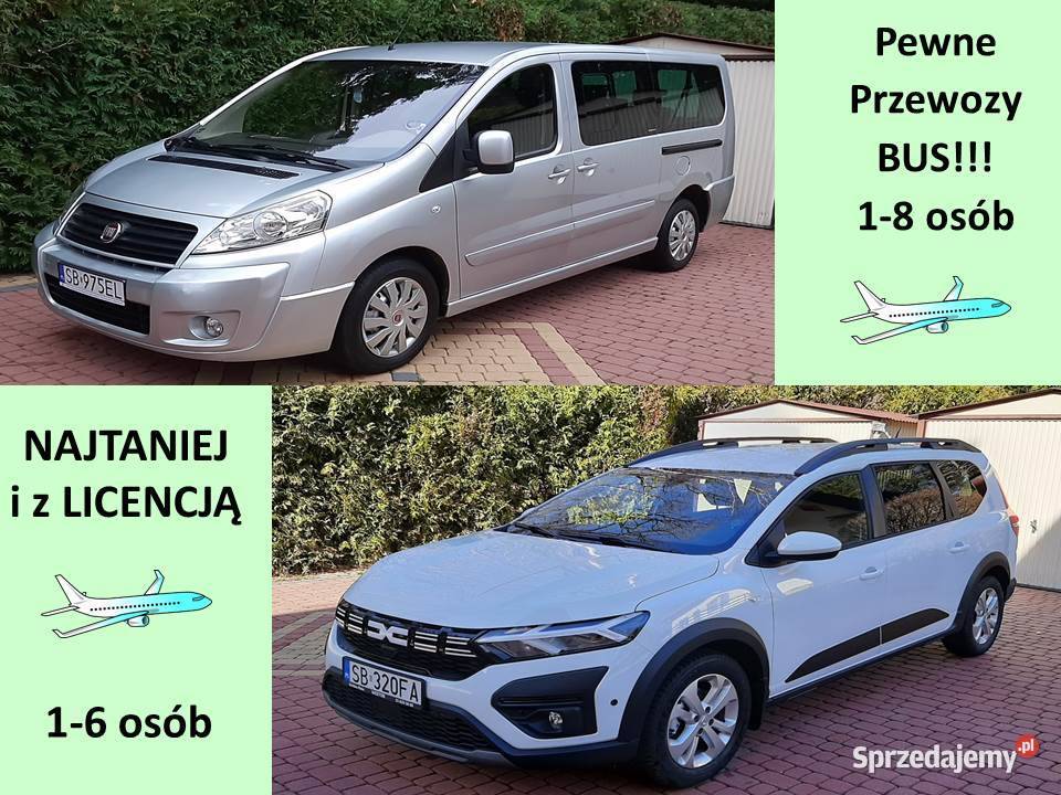 Transport na lotnisko Przewóz 9 osób Balice Ustroń