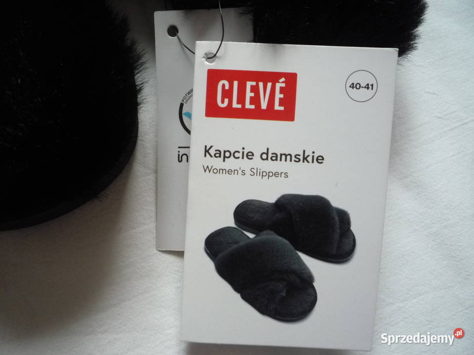 Nowe Cleve 4041 Kapcie damskie Klapki Czarne Moda i Styl Szczecin