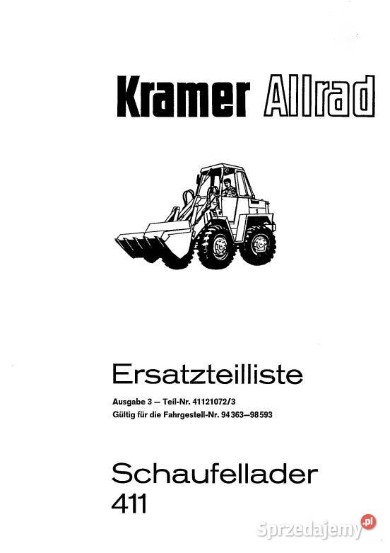 Katalog części ładowarka kołowa Kramer 411 pomorskie Miastko