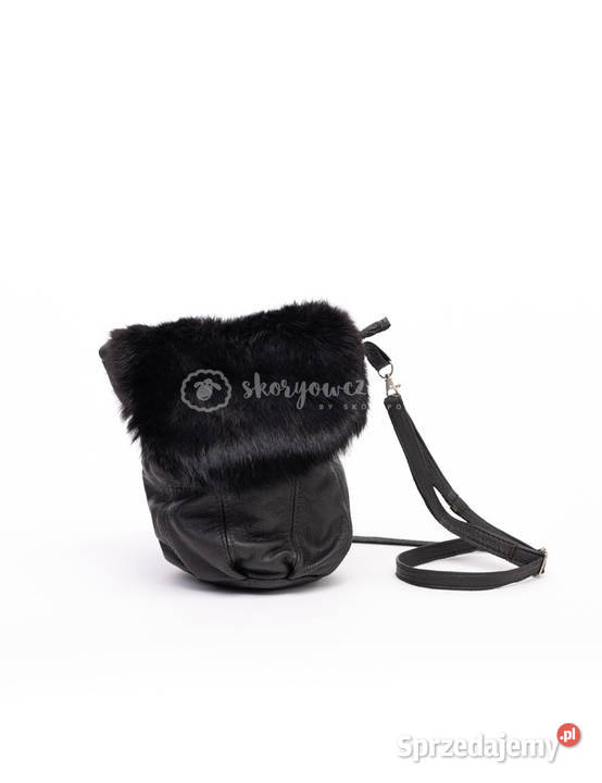 Skórzana torebka futrzana naturalne futro z Na ramię  Torby i torebki Szaflary