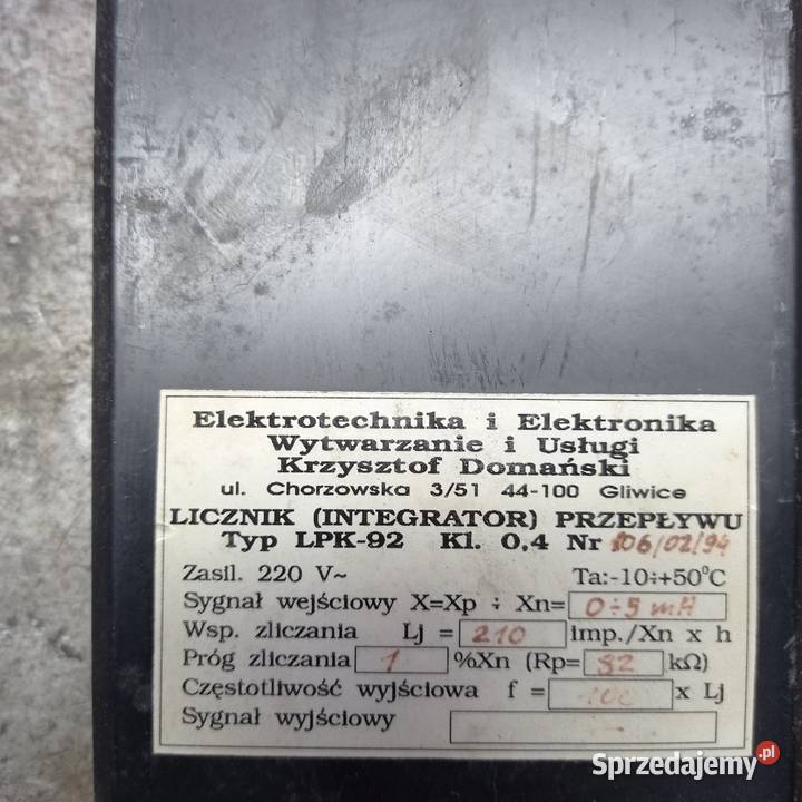 Licznik Integrator Przepływu LPK92 Kamień Pomorski
